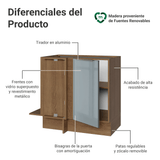 Bajo Mesada Esquinero 1 Puerta (Sin Mesada) Marrón/Gris Lux Madesa