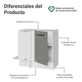 Bajo Mesada Esquinero 94 cm 1 Puerta (Sin Mesada) Blanco/Gris Agata Madesa