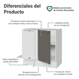 Bajo Mesada Esquinero 94 cm 1 Puerta (Sin Mesada) Blanco/Gris Vik Madesa