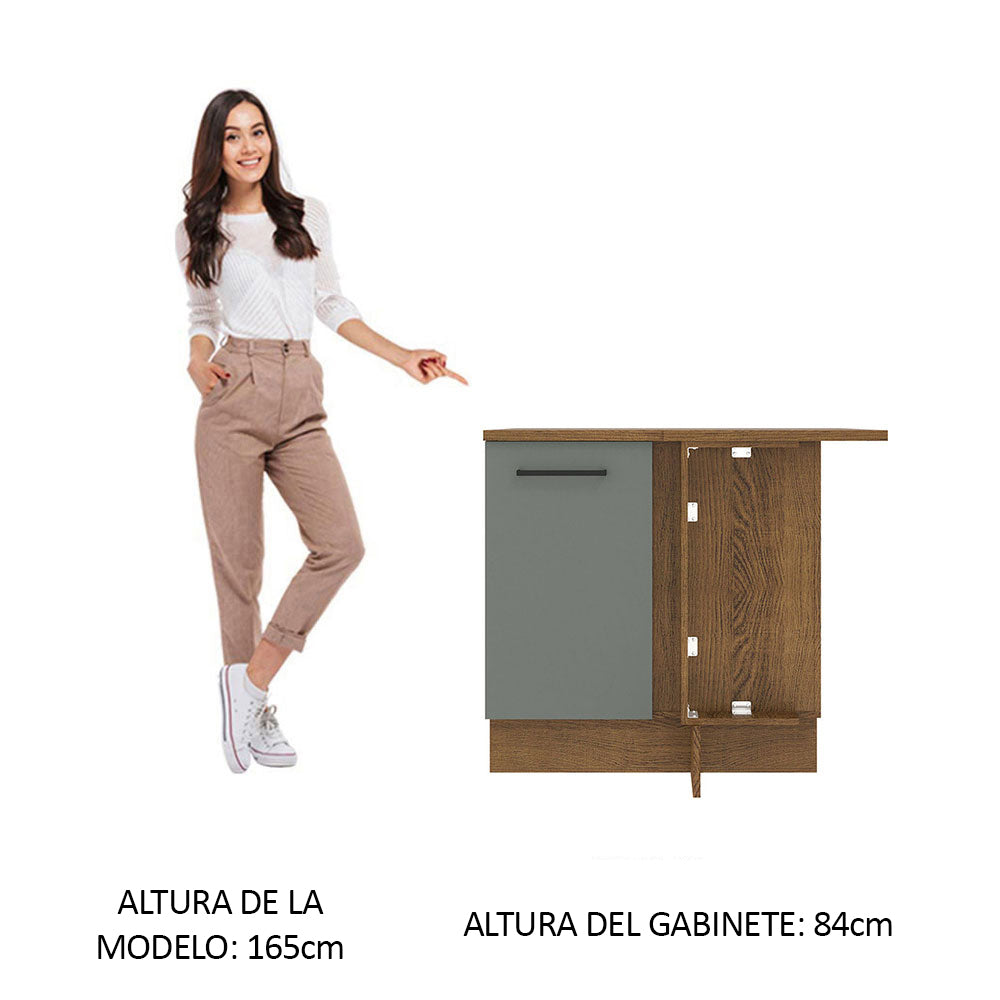 Bajo Mesada 94 cm Sin cajones 1 Puerta Agata Marrón/Gris