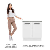 Bajo Mesada 80 cm 2 Puertas Agata Blanco