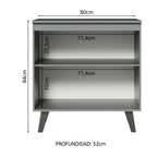 Bajo Mesada 80 cm 2 Puertas con Patas Gris Nice Madesa