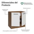 Bajo Mesada 80 cm 2 Puertas Sin Mesada Marrón/Blanco Agata Madesa