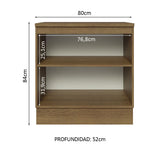 Bajo Mesada Madesa Glamy 80 cm 2 Puertas Marrón/Blanco