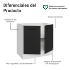 Bajo Mesada 80 cm 2 Puertas Sin Mesada Blanco/Negro Agata Madesa