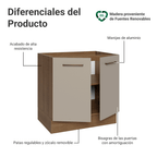 Bajo Mesada 80 cm 2 Puertas Sin Mesada Marrón/Crema Agata Madesa