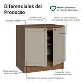 Bajo Mesada 80 cm 2 Puetas Marrón/Crema Vik Madesa