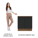 Bajo Mesada 80 cm Sin cajones 2 Puertas Agata Marrón/Negro