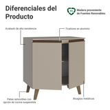 Bajo Mesada 80 cm 2 Puertas Con Patas Nice Crema