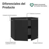 Bajo Mesada de Cocina 80 cm 2 Puertas Flotante Negro Nice Madesa