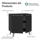 Bajo Mesada de Cocina 80 cm 2 Puertas con Patas Negro Nice Madesa