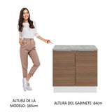 Bajo Mesada 80 cm Sin cajones 2 Puertas Stella Blanco/Marrón