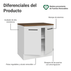 Bajo Mesada 80 cm 2 Puertas Blanco/Marrón Agata Madesa