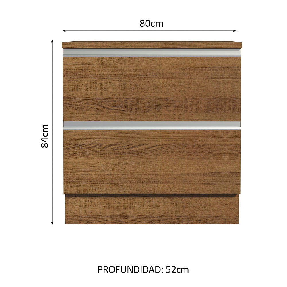Bajo Mesada 80 cm 2 Cajones Marrón Glamy Madesa