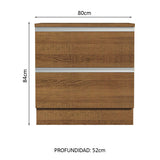 Bajo Mesada 80 cm 2 Cajones Marrón Glamy Madesa