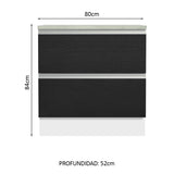 Bajo Mesada Cocina Madesa Glamy 80cm Blanco/Negro