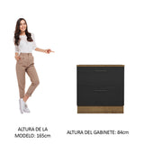 Bajo Mesada Cocina 80 cm 2 Cajones Marrón/Negro Agata Madesa