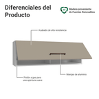 Alacena 100 cm 1 Puerta Rebatible Blanco/Crema Agata Madesa