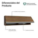 Alacena 100 cm 1 Puerta Rebatible Marrón Glamy Madesa