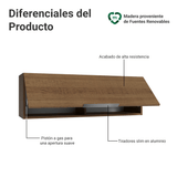 Alacena 100 cm 1 Puerta Rebatible Marrón Stella Madesa