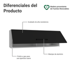 Alacena 100 cm 1 Puerta Rebatible Blanco/Negro Agata Madesa