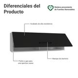 Alacena 100 cm 1 Puerta Rebatible Blanco/Negro Agata Madesa