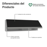 Alacena 100 cm 1 Puerta Rebatible Blanco/Negro Glamy Madesa