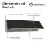 Alacena 100 cm 1 Puerta Rebatible Blanco/Negro Lux Madesa