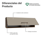 Alacena 100 cm 1 Puerta Rebatible Marrón/Crema Agata Madesa
