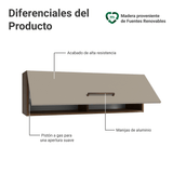 Alacena 100 cm 1 Puerta Rebatible Marrón/Crema Agata Madesa