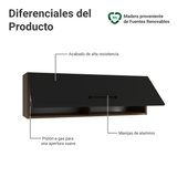 Alacena 100 cm 1 Puerta Rebatible Marrón/Negro Agata Madesa