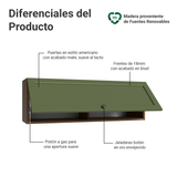 Alacena 100 cm 1 Puerta Vik Marrón/Verde