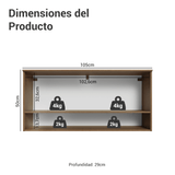 Alacena 105 cm 1 Puerta Rebatible Marrón/Blanco Lille Madesa