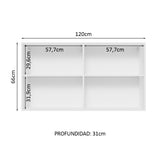 Armario Madesa Glamy 120 cm 2 Puertas con Cristal