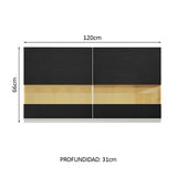 Alacena Gabinete Superior Madesa Glamy 120cm Blanco/Negro