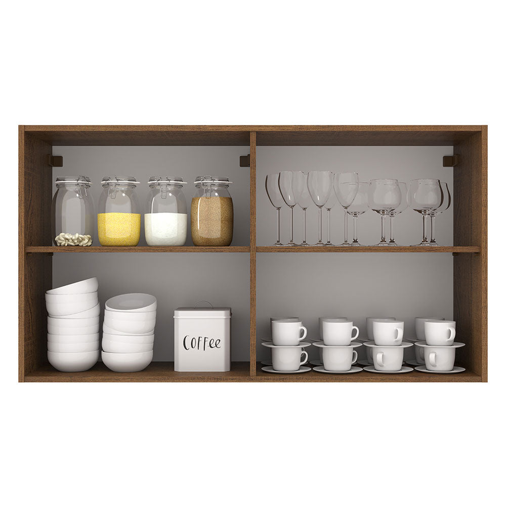 Alacena 120 cm 2 Puertas Agata Marrón/Negro