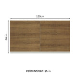 Alacena 120 cm 2 Puertas Glamy Blanco/Marrón