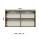 Alacena 120 cm 2 Puertas Lux Marrón/Gris