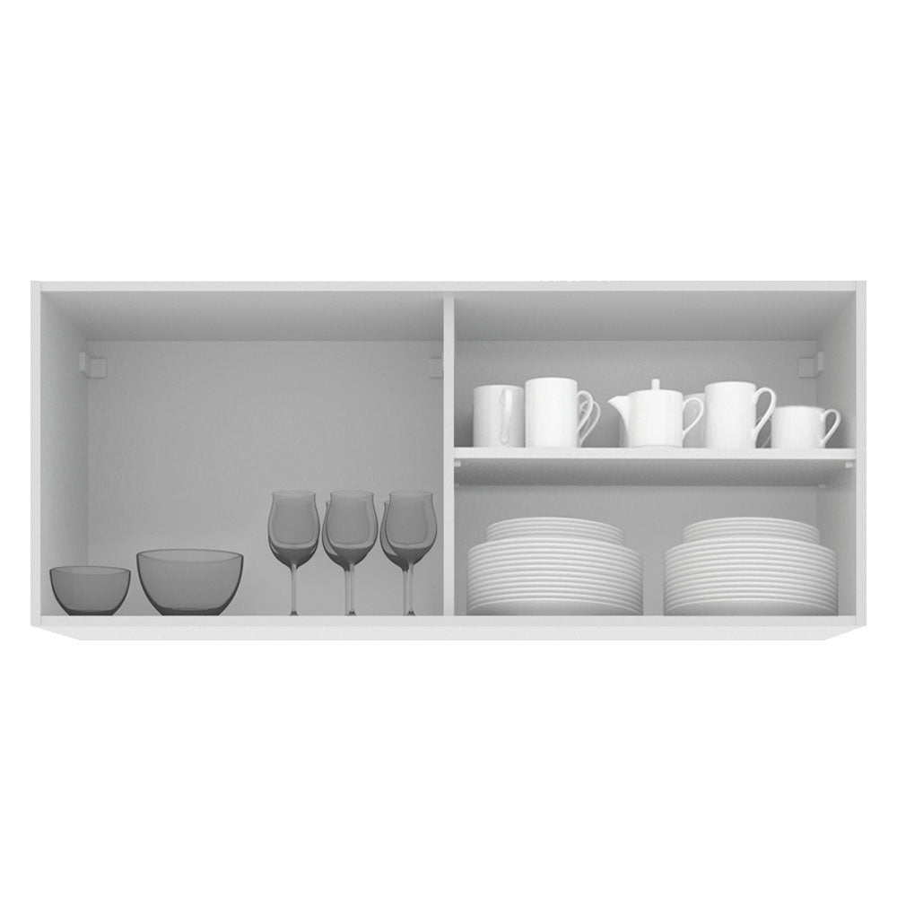 Alacena Cocina 100% MDF 2 Puertas Correderas de Vidrio Blanco Acordes Madesa - 120 cm