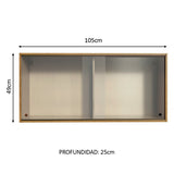 Alacena 2 Puertas Correderas de Vidrio Emilly Marrón