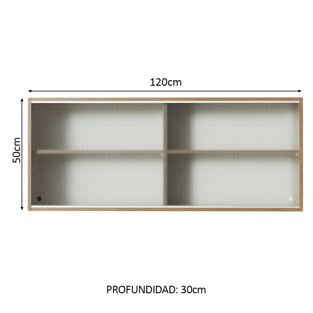 Alacena Madesa 2 Puertas Corredizas de Vidrio Glamy, Lux y Reims Marrón
