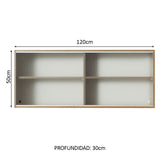 Alacena Madesa 2 Puertas Corredizas de Vidrio Glamy, Lux y Reims Marrón