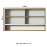 Alacena Madesa Glamy 2 Puertas Corredizas de Vidrio y 1 Nicho Marrón
