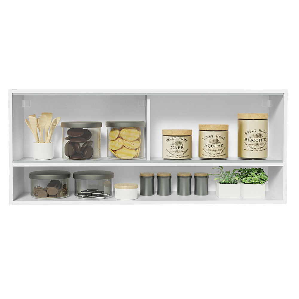 Alacena para Cocina 120 cm 2 Puertas Corredizas de Vidrio color Blanco Madesa