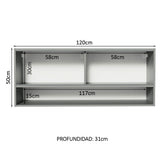 Alacena para Cocina 120 cm 2 Puertas Corredizas de Vidrio Translúcido color Gris Nice Madesa