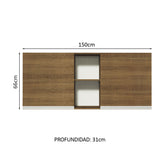 Alacena 150 cm 2 Puertas y 2 Nichos Glamy Marrón