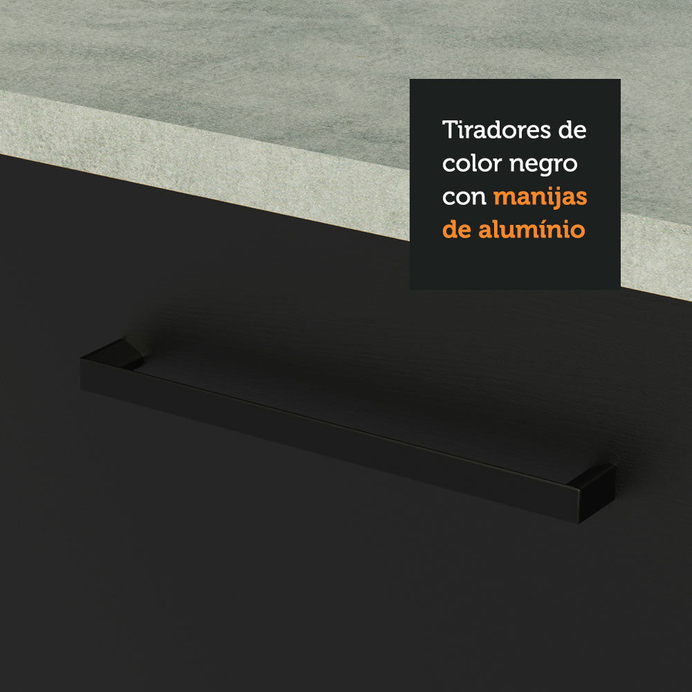 Alacena 150 cm 2 Puertas Agata Blanco/Negro