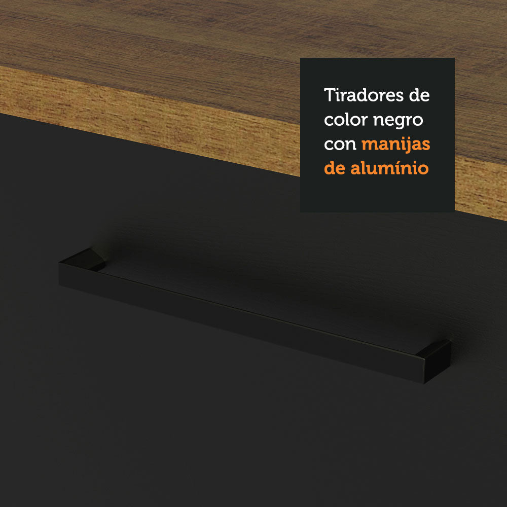 Alacena 150 cm 2 Puertas Agata Marrón/Negro