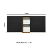 Alacena Gabinete Superior Cocina Madesa Glamy 150cm MN 01