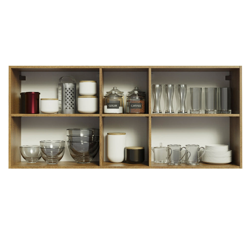 Alacena 150 cm 2 Puertas Agata Marrón/Gris